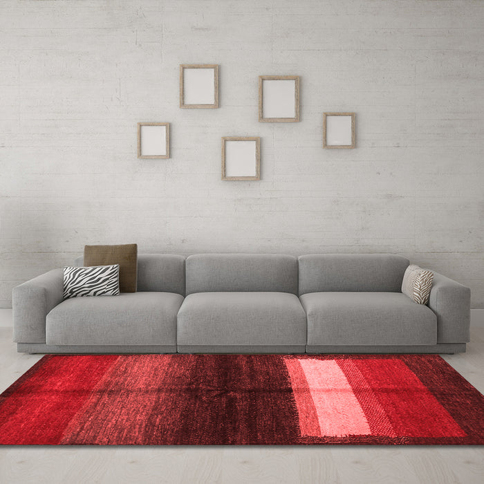 Contemporary Red Washable Rugs