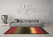 Machine Washable Abstract Brown Contemporary Rug in a Living Room,, wshcon1586brn