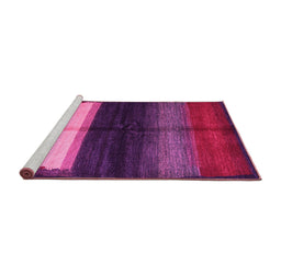 Sideview of Machine Washable Abstract Pink Contemporary Rug, wshcon1586pnk