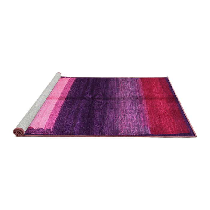 Sideview of Machine Washable Abstract Pink Contemporary Rug, wshcon1586pnk