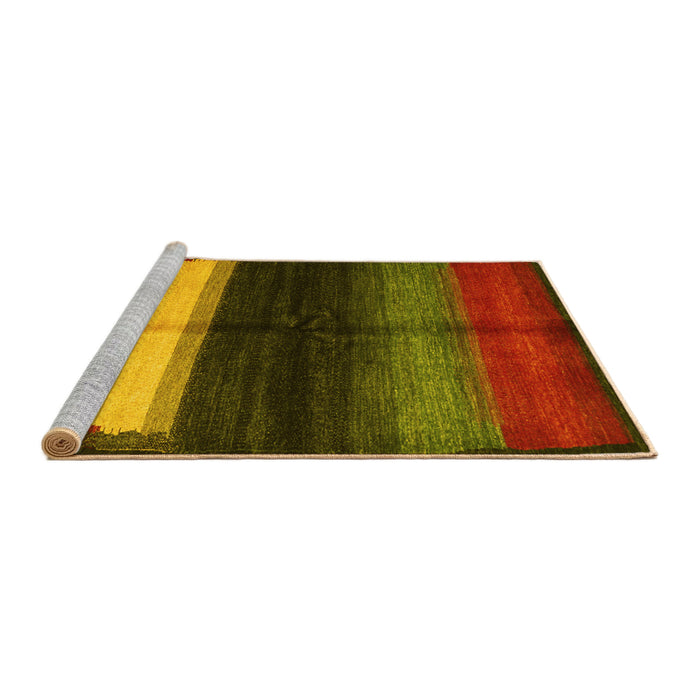 Sideview of Machine Washable Abstract Yellow Contemporary Rug, wshcon1586yw