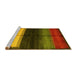 Sideview of Machine Washable Abstract Yellow Contemporary Rug, wshcon1586yw