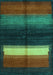 Machine Washable Abstract Turquoise Contemporary Area Rugs, wshcon1586turq