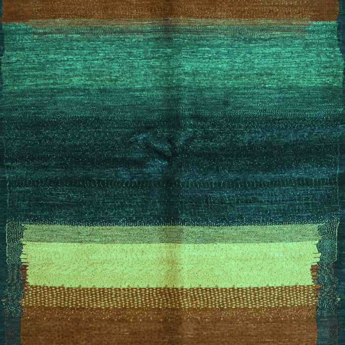 Machine Washable Abstract Turquoise Contemporary Area Rugs, wshcon1586turq