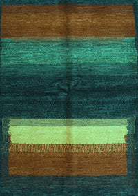 Abstract Turquoise Contemporary Rug, con1586turq
