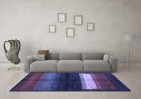 Machine Washable Abstract Blue Contemporary Rug, wshcon1586blu