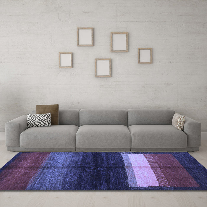 Machine Washable Abstract Blue Contemporary Rug in a Living Room, wshcon1586blu