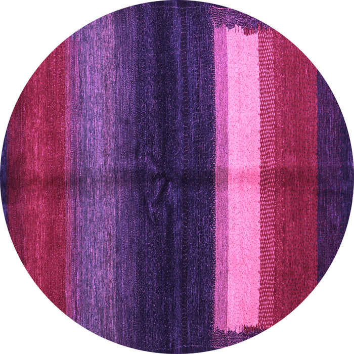 Round Machine Washable Abstract Purple Contemporary Area Rugs, wshcon1586pur