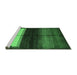 Sideview of Machine Washable Abstract Emerald Green Contemporary Area Rugs, wshcon1586emgrn