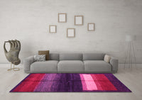 Machine Washable Abstract Pink Contemporary Rug, wshcon1586pnk