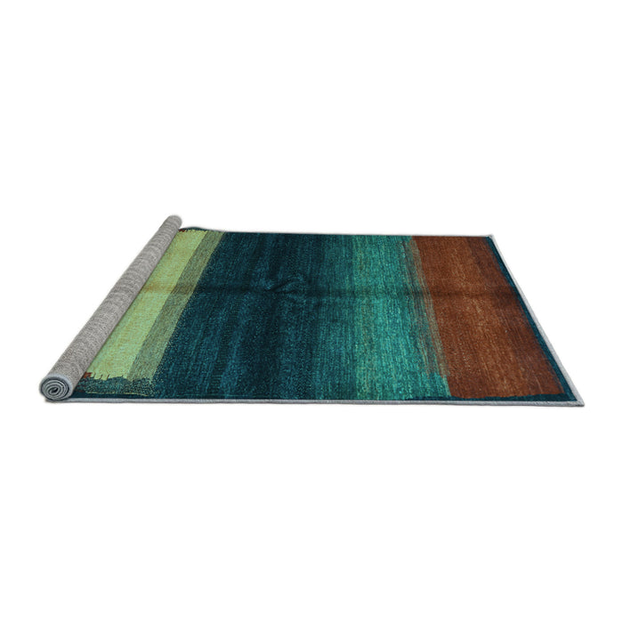 Sideview of Machine Washable Abstract Light Blue Contemporary Rug, wshcon1586lblu