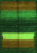 Serging Thickness of Machine Washable Abstract Green Contemporary Area Rugs, wshcon1586grn