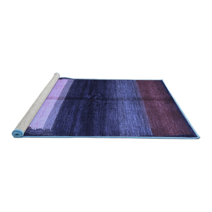 Sideview of Machine Washable Abstract Blue Contemporary Rug, wshcon1586blu