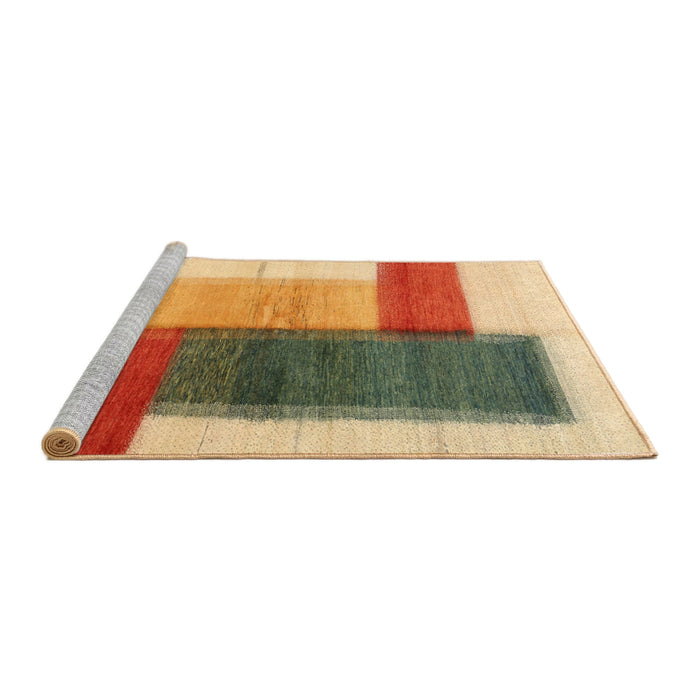 Serging Thickness of Machine Washable Contemporary Red Rug, wshcon1587