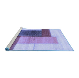 Sideview of Machine Washable Abstract Blue Contemporary Rug, wshcon1587blu