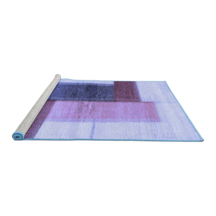 Sideview of Machine Washable Abstract Blue Contemporary Rug, wshcon1587blu