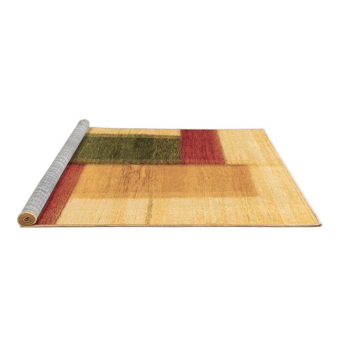 Sideview of Machine Washable Abstract Brown Contemporary Rug, wshcon1587brn