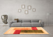 Machine Washable Abstract Orange Contemporary Area Rugs in a Living Room, wshcon1587org