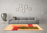 Machine Washable Abstract Orange Contemporary Rug, wshcon1587org