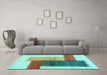 Machine Washable Abstract Light Blue Contemporary Rug in a Living Room, wshcon1587lblu