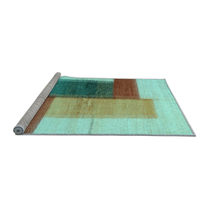 Sideview of Machine Washable Abstract Light Blue Contemporary Rug, wshcon1587lblu