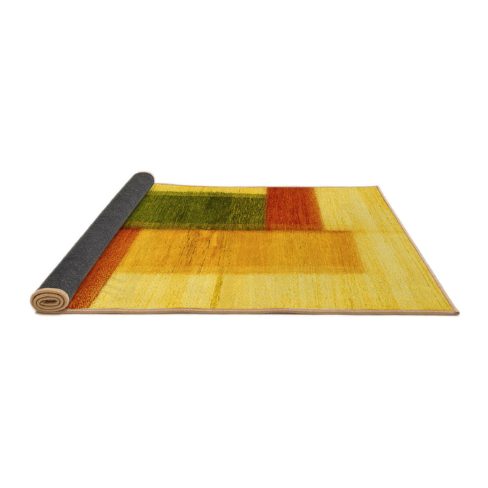 Sideview of Abstract Yellow Contemporary Rug, con1587yw
