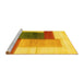 Sideview of Machine Washable Abstract Yellow Contemporary Rug, wshcon1587yw