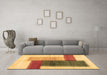 Machine Washable Abstract Brown Contemporary Rug in a Living Room,, wshcon1587brn