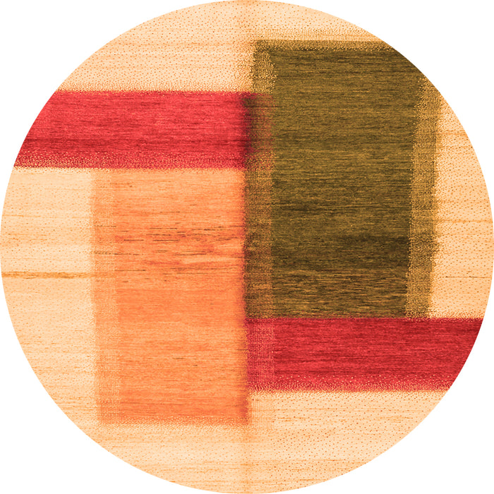 Square Abstract Orange Contemporary Rug, con1587org