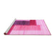 Sideview of Machine Washable Abstract Pink Contemporary Rug, wshcon1587pnk