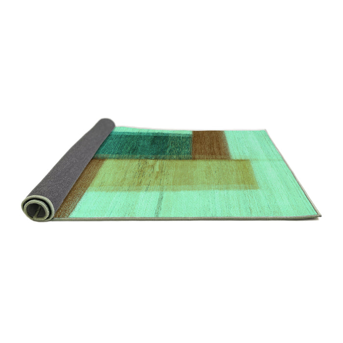 Sideview of Abstract Turquoise Contemporary Rug, con1587turq