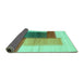 Sideview of Abstract Turquoise Contemporary Rug, con1587turq