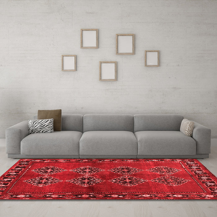 Contemporary Red Washable Rugs