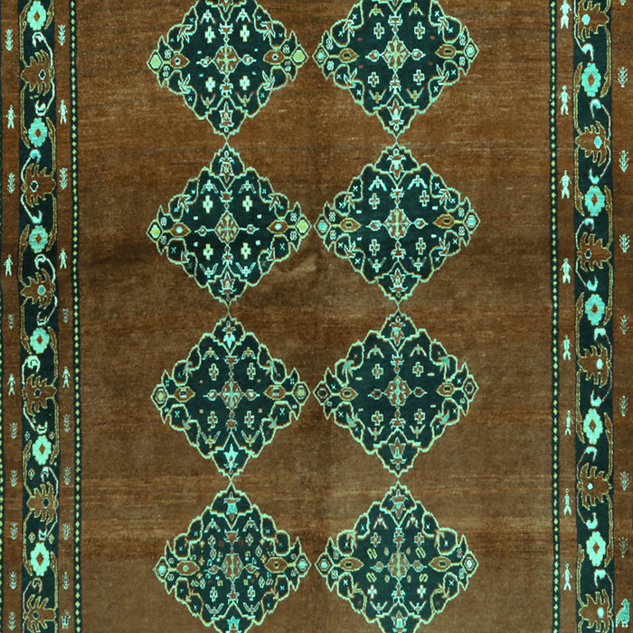 Abstract Turquoise Contemporary Rug, con1588turq