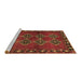 Sideview of Machine Washable Abstract Brown Contemporary Rug, wshcon1588brn