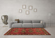 Machine Washable Abstract Brown Contemporary Rug in a Living Room,, wshcon1588brn