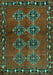 Machine Washable Abstract Turquoise Contemporary Area Rugs, wshcon1588turq