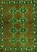 Serging Thickness of Machine Washable Abstract Green Contemporary Area Rugs, wshcon1588grn