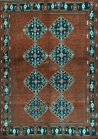 Abstract Light Blue Contemporary Rug, con1588lblu