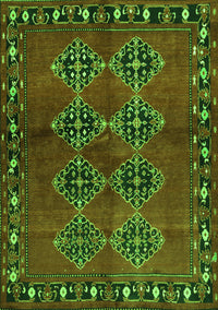 Abstract Green Contemporary Rug, con1588grn