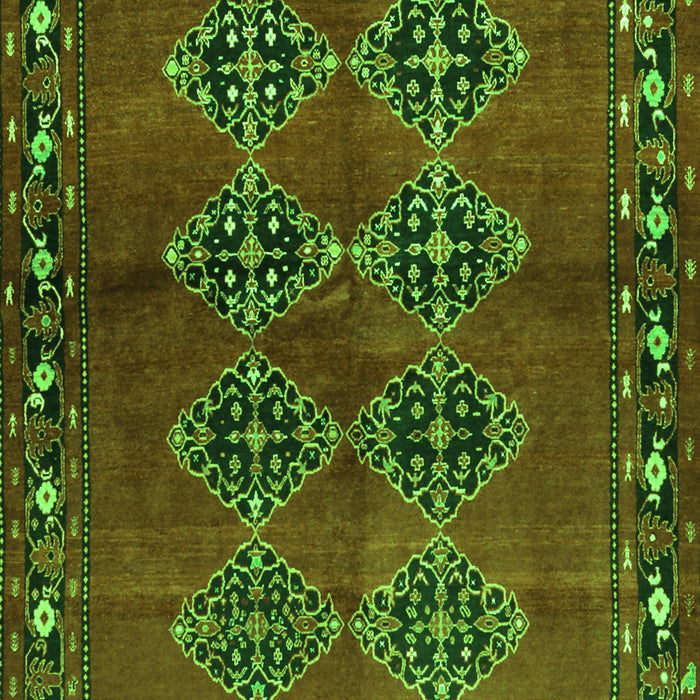 Abstract Green Contemporary Rug, con1588grn