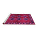 Sideview of Machine Washable Abstract Pink Contemporary Rug, wshcon1588pnk