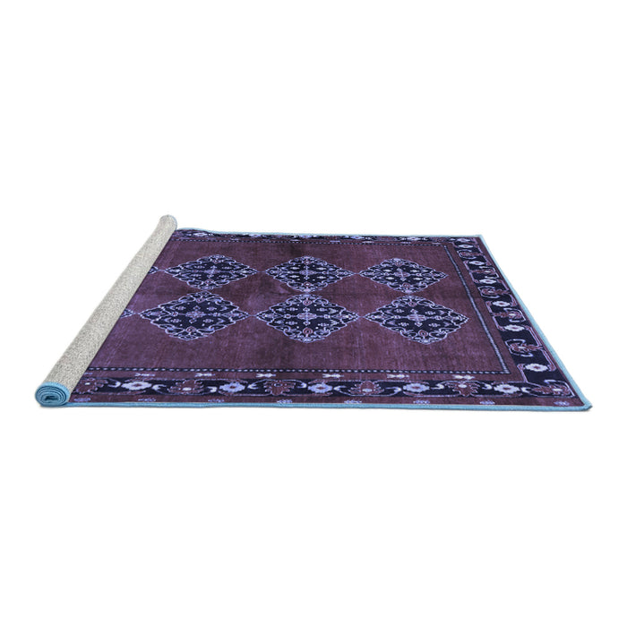 Sideview of Machine Washable Abstract Blue Contemporary Rug, wshcon1588blu
