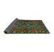 Sideview of Abstract Turquoise Contemporary Rug, con1588turq