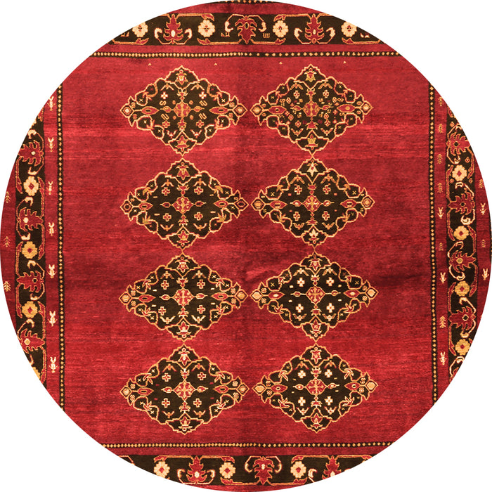 Square Abstract Orange Contemporary Rug, con1588org