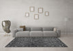 Machine Washable Abstract Gray Contemporary Rug in a Living Room,, wshcon1588gry