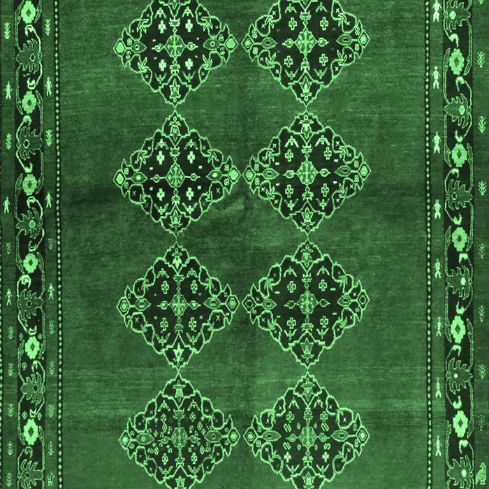 Machine Washable Abstract Emerald Green Contemporary Area Rugs, wshcon1588emgrn