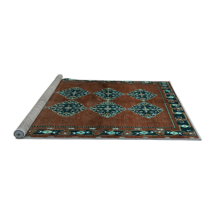 Sideview of Machine Washable Abstract Light Blue Contemporary Rug, wshcon1588lblu