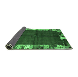 Sideview of Abstract Emerald Green Contemporary Rug, con1589emgrn