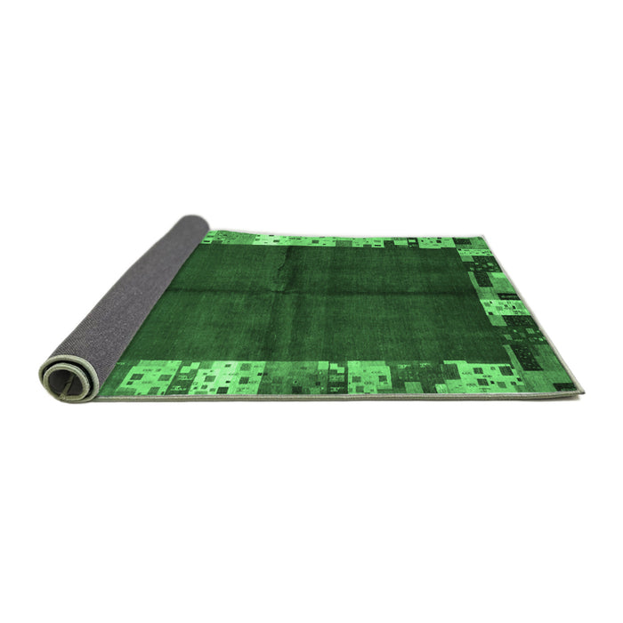 Sideview of Abstract Emerald Green Contemporary Rug, con1589emgrn